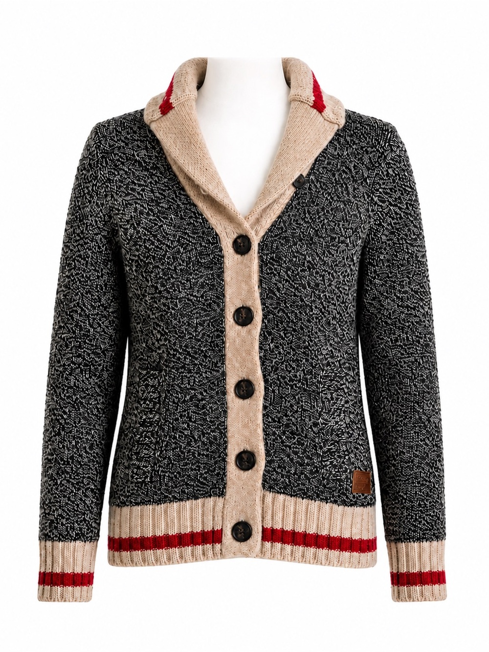 Size XS Roots Women’s Cabin Shawl Collar Wool Blend Cardigan‎ Sweater